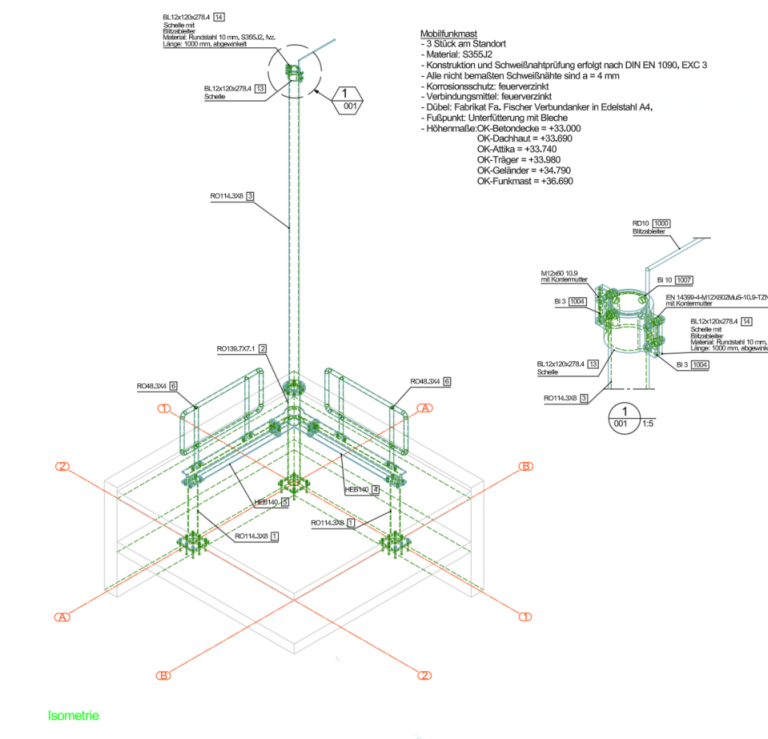 Tragwerksplanung Mobilfunkstationen: Statik & Werkplanung bei dynamischen Windlasten Planung von Mobilfunkstationen: Erstellung von Statik und Werkplänen unter Ansatz kritischer dynamischer Windlasten