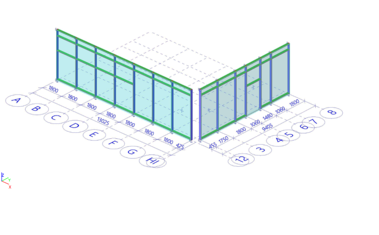 3D-Statik: Aluminium-Glas-Fassade. Tragwerksplanung für eine Fassadenmodernisierung an einem Bestandsgebäude in Sankt Augustin
